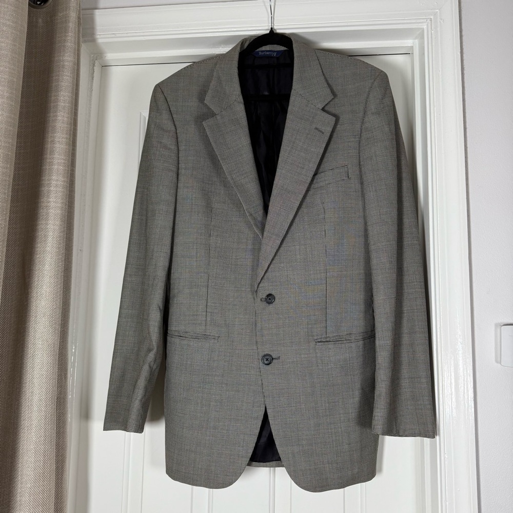 Vintage Burberry Black and White Men's Blazer